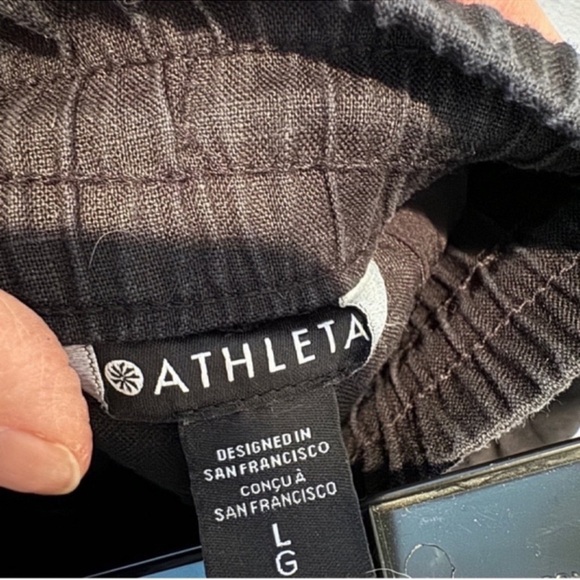 Athleta retreat linen short mid rise Black Large - Picture 7 of 11